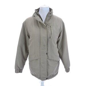 Tudor Court Haband Full Zip Up Winter Coat Jacket Quilted Lining Tan Womens Sz L